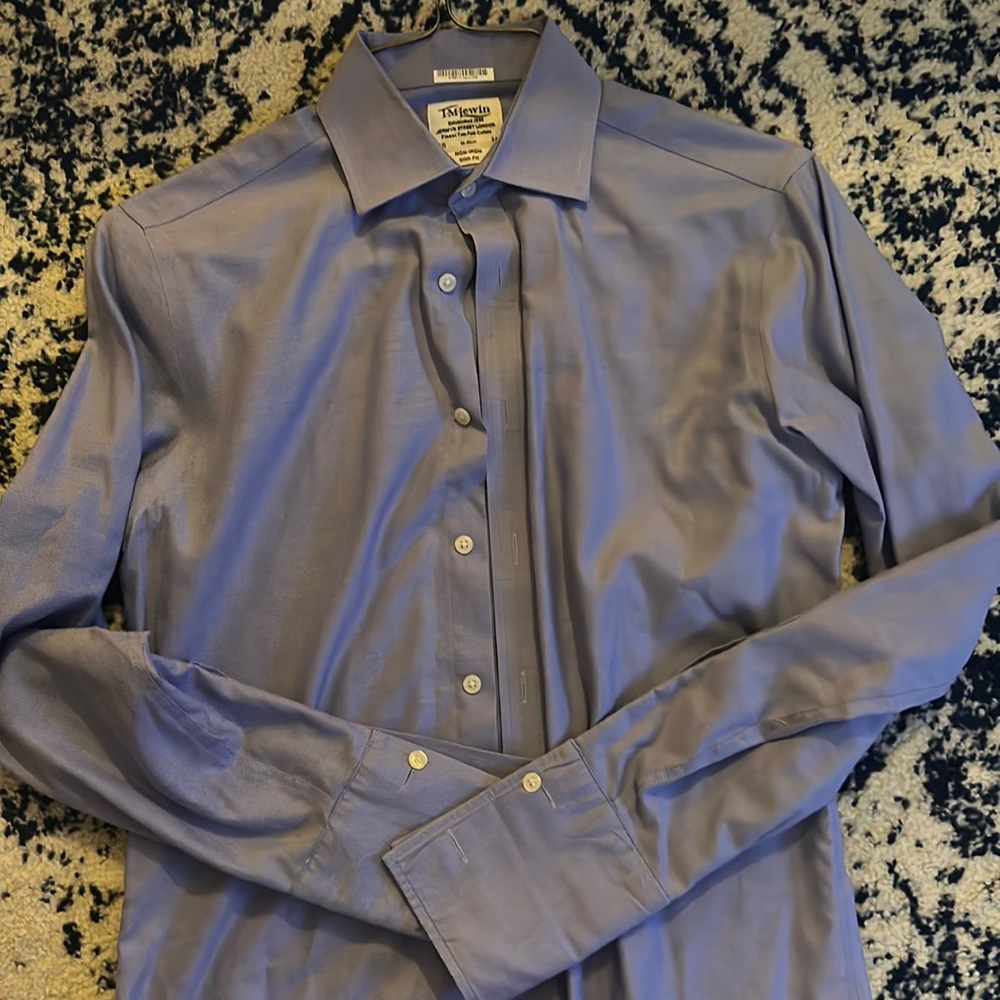 Mens 15/34 T.M. Lewin Dress Shirt - Slim Fit - French Cuff